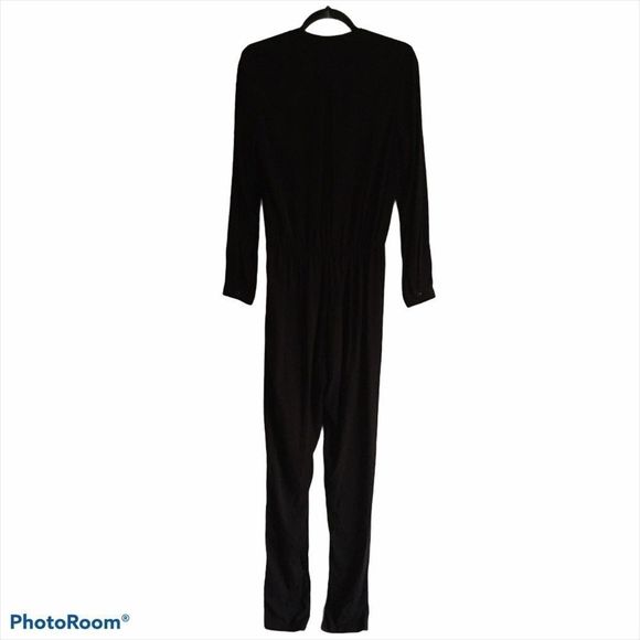 (SOLD) BLACK HALO Black Long Sleeve Pants Jumpsuit 2 - Picture 5 of 9